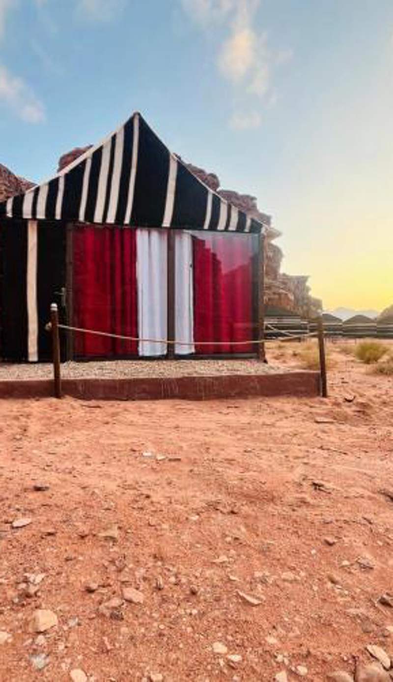 moon city camp with sunrise