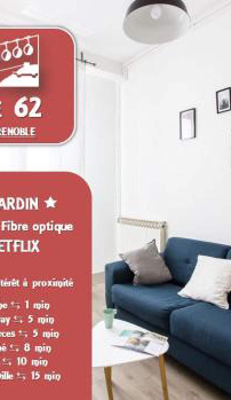 Le 62 - Spacieux T2 - Garage gratuit, Jardin, Tram