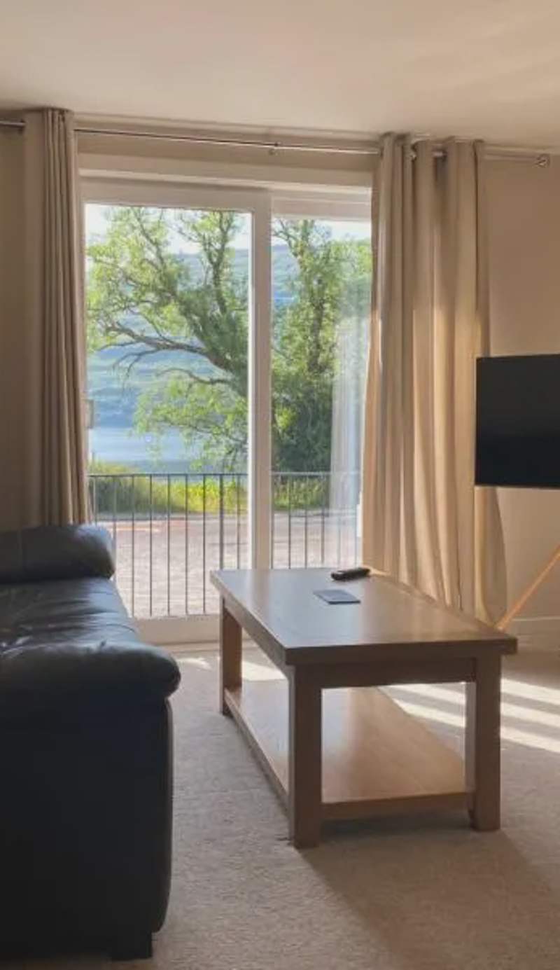 Borrodale, one bedroom apartment with balcony and loch view.