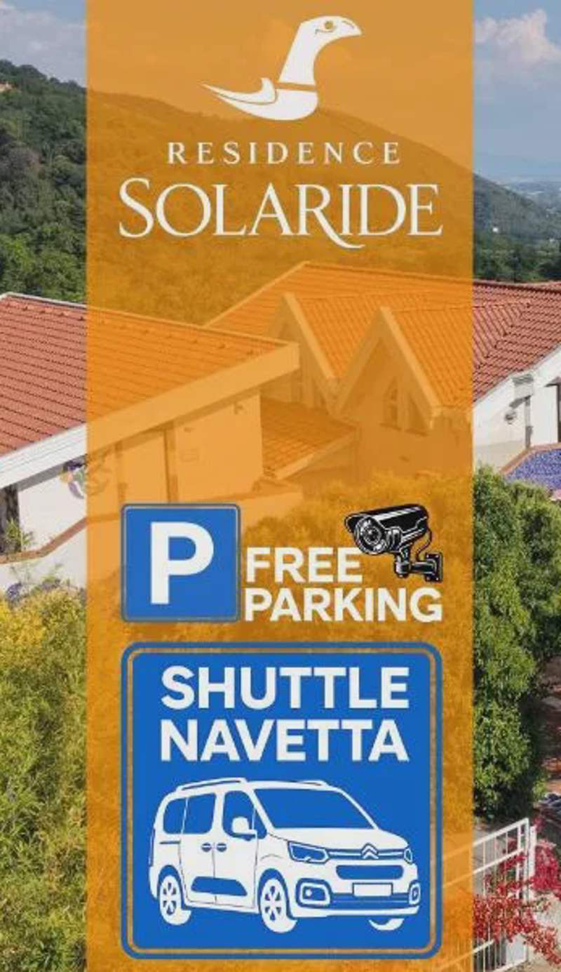 RESIDENCE SOLARIDE apartments, FREE PRIVATE PARKING WITH VIDEOSURVELLIANCE and SHUTTLE SERVICE